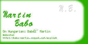 martin babo business card